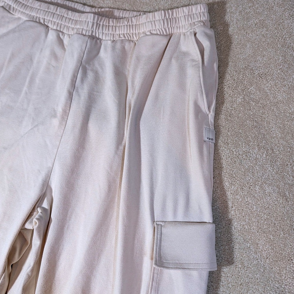 Vuori Boyfriend Cargo Joggers Cream Off-White Elastic Waist Pants Womens Large